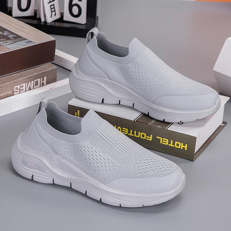 

Large size elastic socks shoes low-top summer fly-woven mesh lazy shoes casual sports men s shoes 45