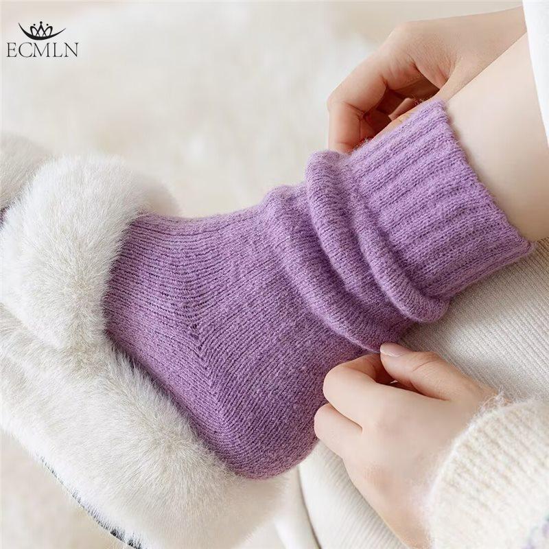 Purple Heart Knit Socks Soft Warm and Cozy for Fall and Winter Women's Fashion Socks