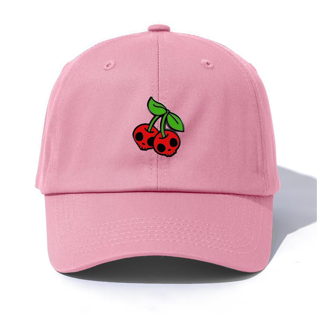 1pc Skull Cherries Print Baseball Cap for AdultsMinimalist Retro Style Casual Soft Adjustable Dad HatPerfect As Gift