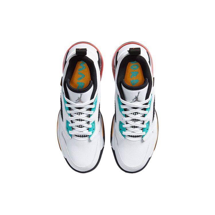 Jordan Mars 270 Low Leather Comfortable Versatile Non-Slip Shock Absorbing Low-Top Basketball Shoes Kids Sneaker White Green Orange DB5920-181