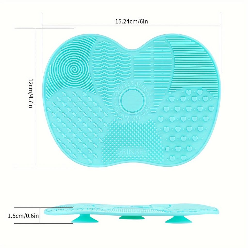 Multicolor Makeup Brush Cleaning Pads, Apple-Shaped Silicone Scrubbing Pads With Suction Cups, Formaldehyde-Free For Efficient C