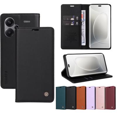 Kožené puzdro s magnetickou peňaženkou a výklopnou kartou pre Xiaomi Redmi Note 14 14R 5G 13R 13 Pro Plus 4G 12T 12S 12R 12 Turbo Speed ​​11 11T 11S