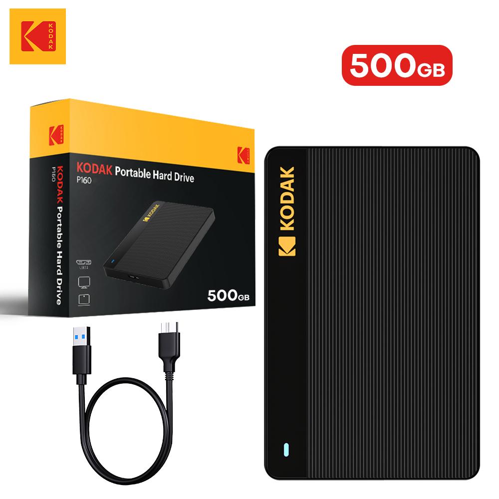 Kodak Portable External Hard Drive P160 500GB USB 3.0 PHDD External Hard Disk Perfect for PS4/PS5 Xbox Mac PC