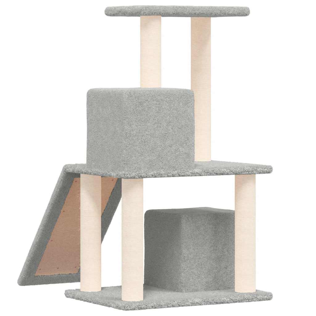 Cat Tree with Sisal Scratching Posts Light Gray 82 Cm