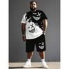 Men's Summer Coconut Tree Print Short-Sleeve T-Shirt and Shorts Set Hawaiian Sports Set Breathable Outdoor Two-Piece Set