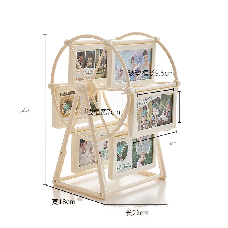 5 Inch Classical Retro 360 Degree Rotation Ferris Wheel Photo Frame Romantic Unassembled DIY Pictures Frame Home Windmill Decor