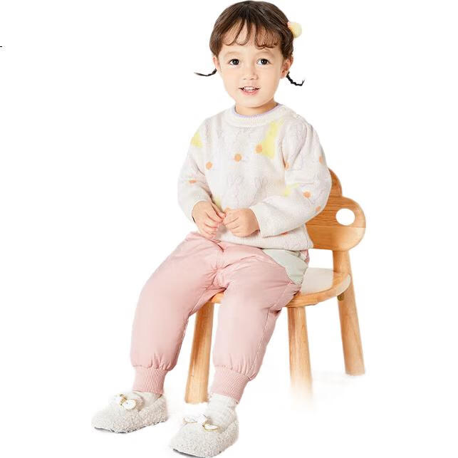 BALABALA Baby down Pants, Children's Long Trousers for Boys And Girls, Winter Wear 2025 New Style, Thickened Warm Joggers, Cute And Trendy
