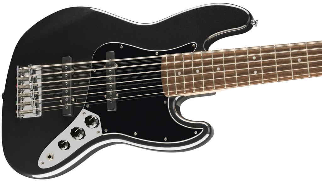 Squier by Series Jazz Bass VI Laurel Fingerboard Black Pickguard Black Metallic Squier Fender/Affinity [6-string Bass]