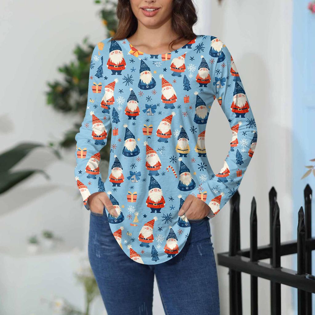 Tee Shirts For Women Fall Casual Long Sleeve Shirts Sweatshirt Vintage Graphic Printing Top Pullover Valentine's Day