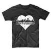 Men's San Francisco Shirt - Retro San Francisco California Skyline Heart T-Shirt