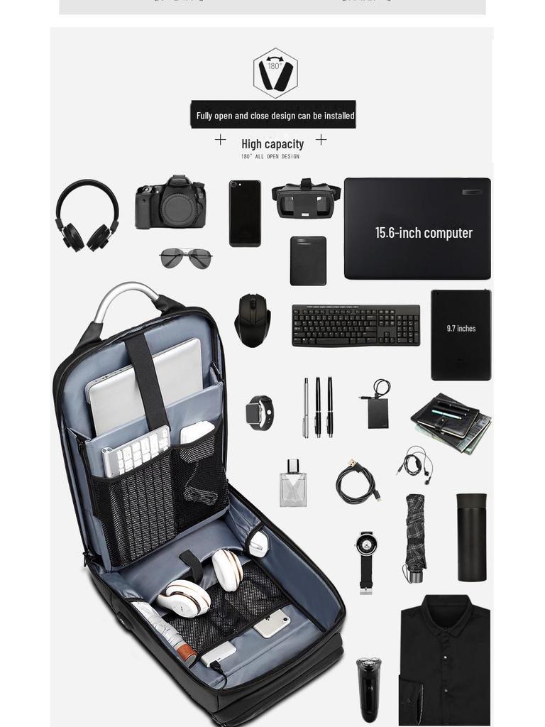 Pánský batoh na služební cesty - velkokapacitní, multifunkční, vodotěsný, na počítač