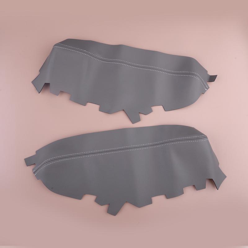 Grey Front Door Panel Armrest Cover Skin Pad Protector Accessory Microfiber Leather Fit for Toyota Avalon 2013 2014 2015-2018