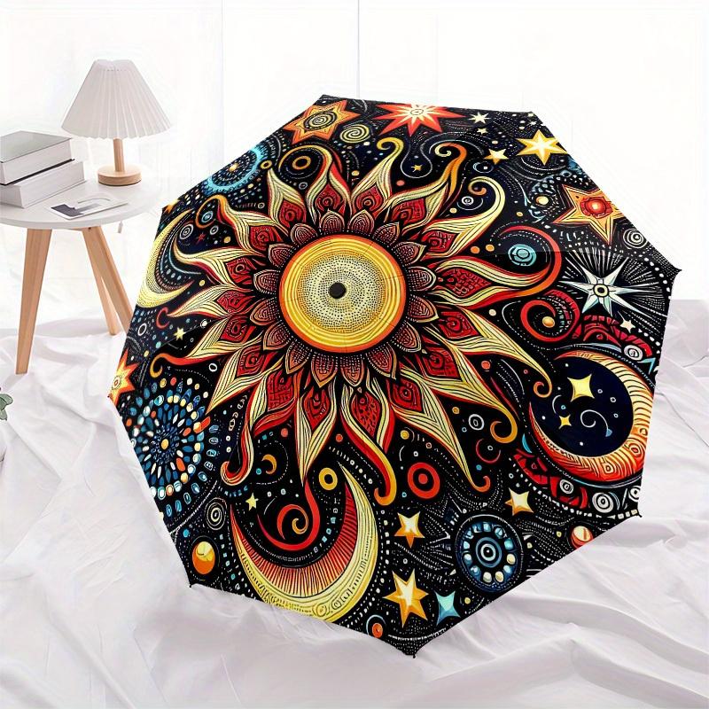 1pc Celestial Mandala Artwork Umbrella with Plastic Handle,Suitable for All Seasons Home Travel Outdoor UmbrellaM1229