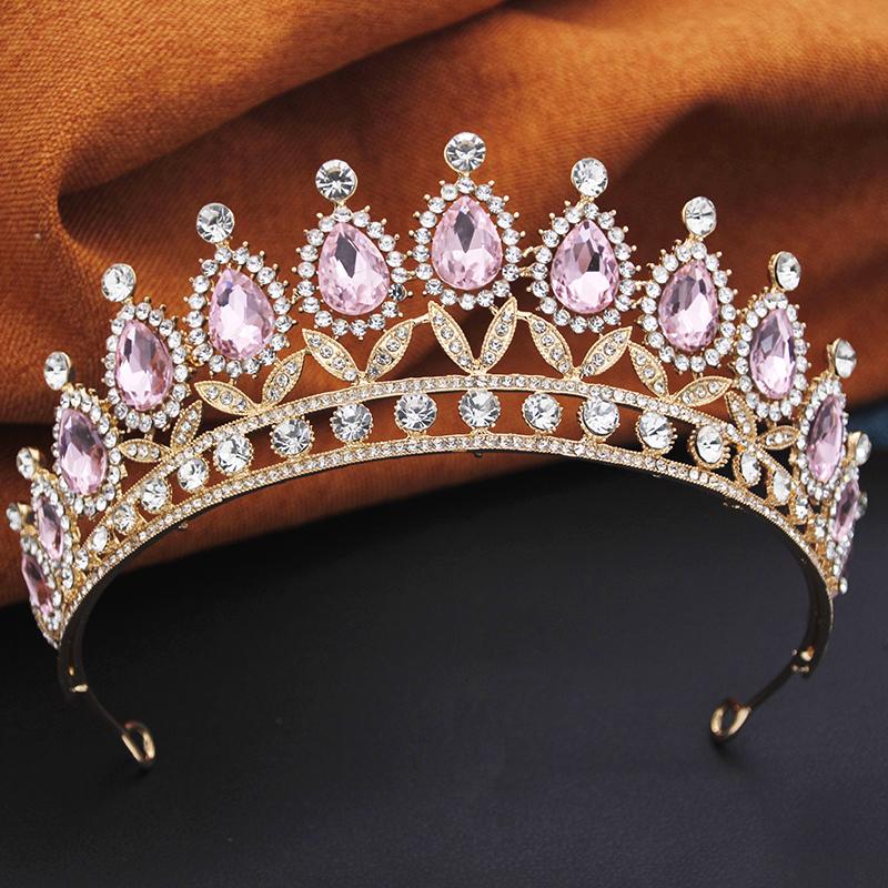 Princess Tiara Crown Headband for Women Elegant Queen Bridal Bride Headwear Hair Jewelry Gift for Wedding Dress Accessories