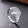 Women's Tree of Life Ring Hollow Out Round Fashion Unique Design Copper Plated Platinum Color Jewelry Accessory Creative Floral Inspired