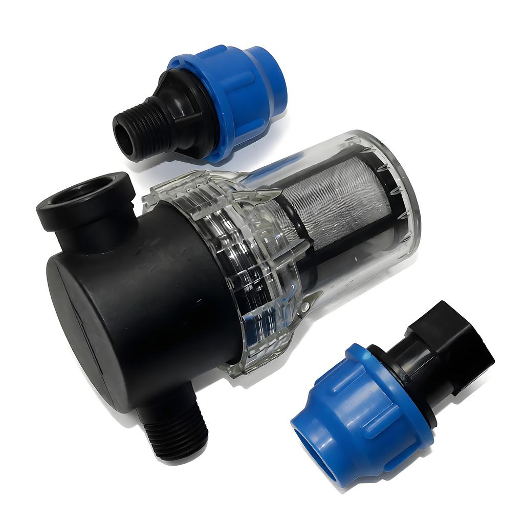 3Pcs Kit Garden Automatic Irrigation Water Filter Water Pipe Joint Water Tank Connector Drip Irrigation For OD 20mm Tube