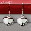 Exquisite 925 Sterling Silver Heart-Shaped Pendant Earrings, Fashionable Wedding Gift Accessories for Women