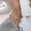 Damen Trendige Mode Punk Vintage Doppellagiges Porträt OT Knopf Armbänder Persönlichkeitsschmuck