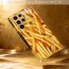 Gold French fries Atmosphere High-end Electroplating Glass PhoneCase for Samsung Galaxy S26 S25 S24 S23 S22 S21 FE,Ultra,Plus