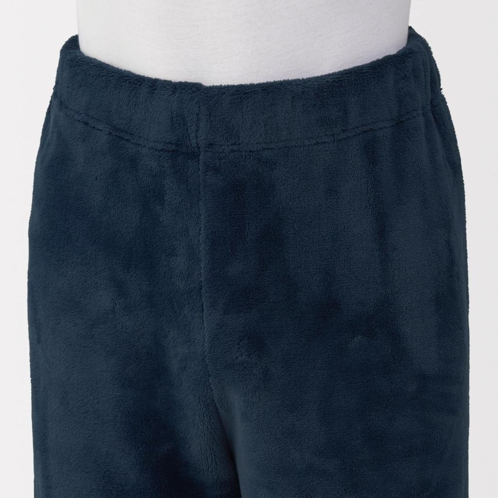 MUJI Men's Anti-Static Wearable Blanket, Stand-Up Collar Long Sleeve Pajamas, Dark Navy, Size XL (FB0ZBA5A)