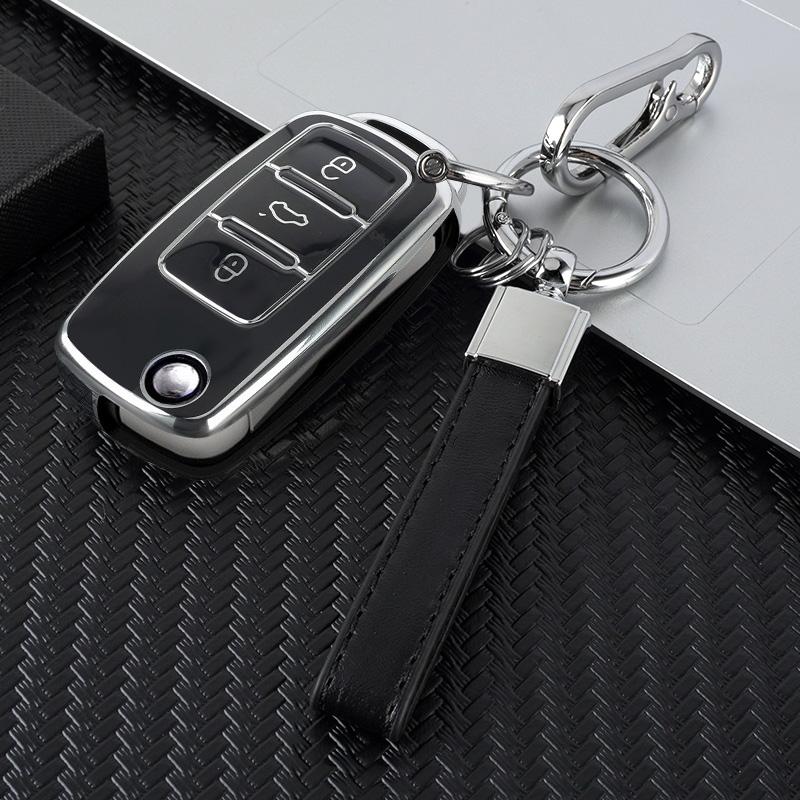TPU Car Flip Key Cover Case Shell Protector Box Fob For Volkswagen VW Polo Bora Beetle Tiguan Passat B5 B6 B7 Golf EOS Scirocco