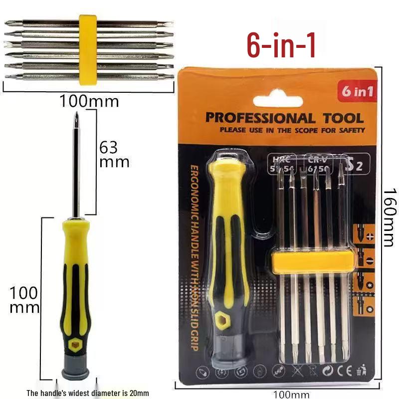 6-in-1 Magnetic Screwdriver Set with Special Shape Bits