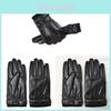 Mens Winter Pu Leather Touch Screen Gloves For Commuting And Cold Protection
