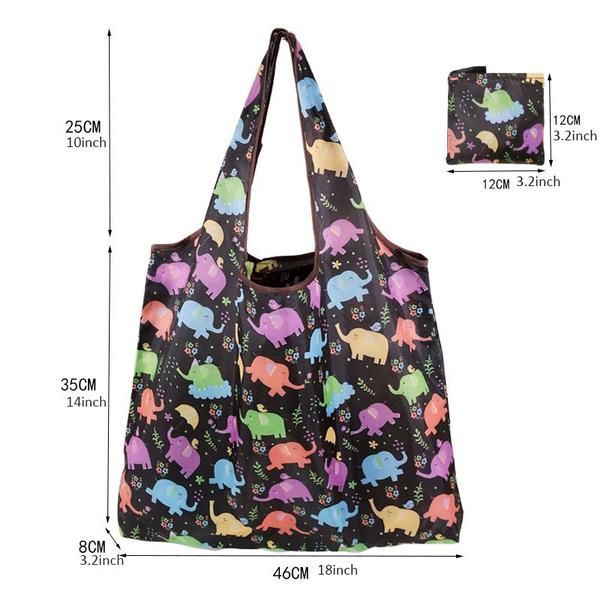 Återanvändbar Vikbar Polyester Kasse Miljövänlig Shoppingväska Stor Kapacitet Matkassar Vikbar Shoppingväska