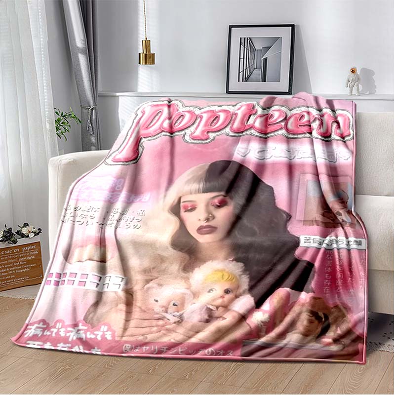 Pink & Black Gothic Collage Print Flannel Blanket, Edgy Witchy Throw Blanket