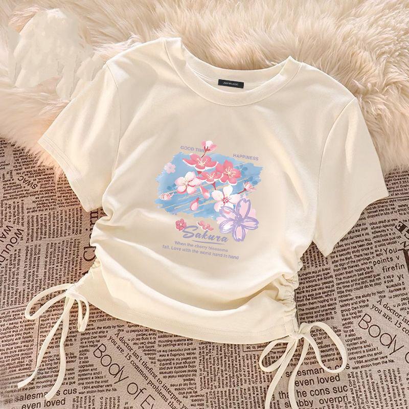 Girls' Solid Color T-shirts Short-sleeve Tops for Kids Summer Children Tees Teenager Blouse Baby Outfits Clothing