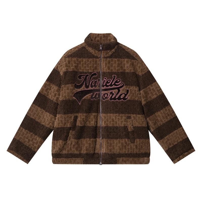 HeyHenry Gestickter Buchstaben-Hoodie - Kostenlose übergroße Baumwolljacke für Jugendliche, lockere Passform, warme Freizeit-Oberbekleidung in Rosa Kaffee