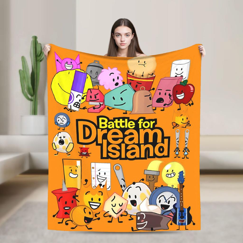 Two BFDI Cartoon Animated Blanket Flannel Novelty Warm Throw Blanket for Home Decoration