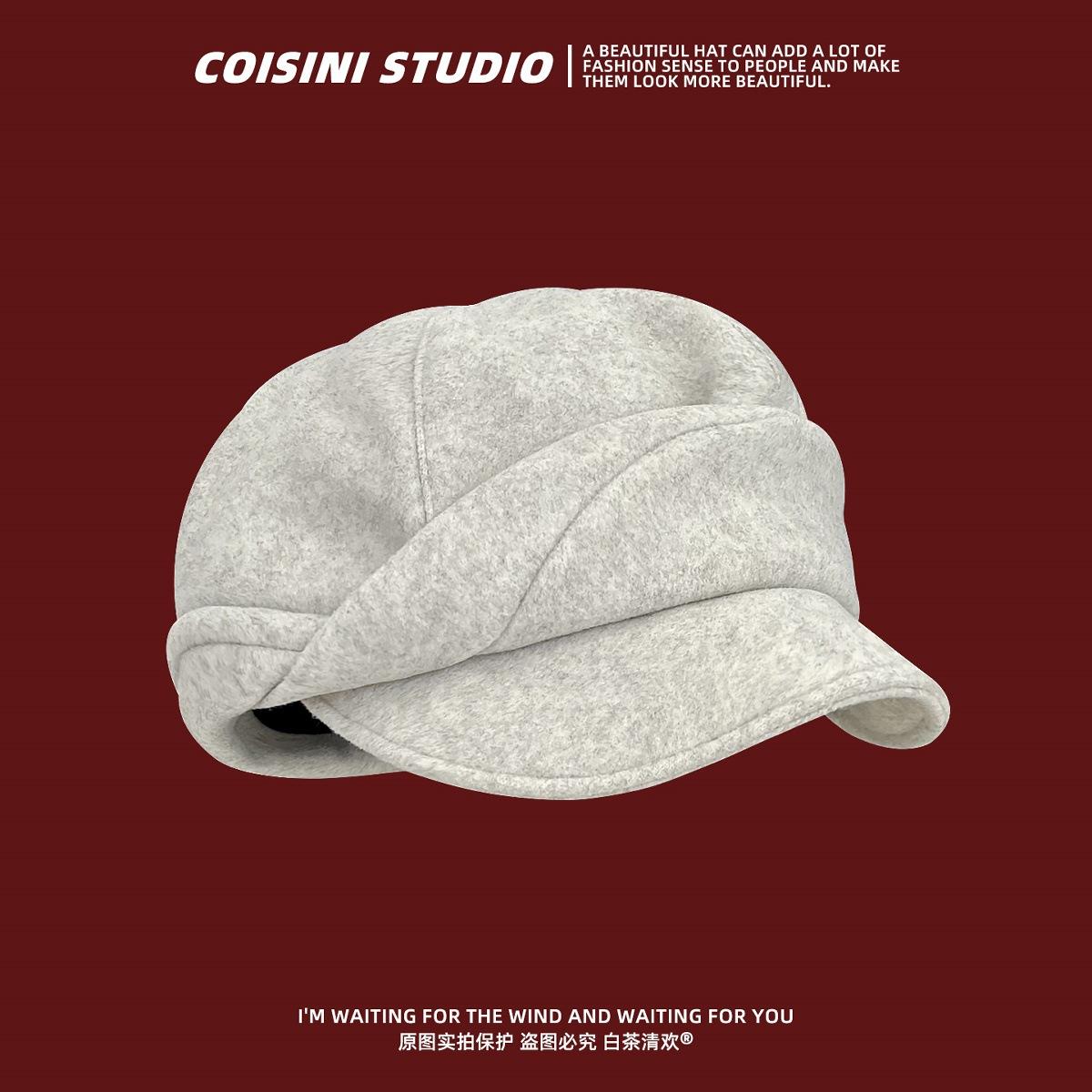 

Korean Ins Wool Blend Baker Boy Hat | Slouchy Soft Brim Beret | Unisex Autumn Winter Luxury Versatile 56-58CM