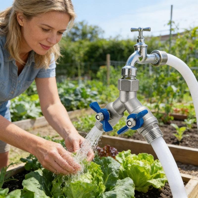Y Double Outlet Hose Connector Garden Faucet Y Watering Connector Splitter For Garden Home Watering Systems M4YD