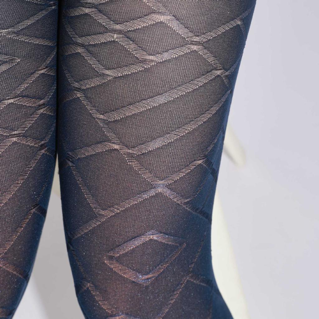 Unique Geometric Diamond Pattern Women'S Pantyhose Shiny Silk Thick Plaid Tights Subtle Patterns Sexy Fashion Large Size