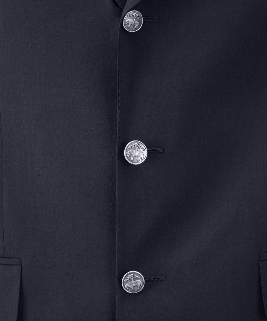 Brooks Brothers Classic Fit Single 3-Button Silver Hardware Blazer (Navy) (Bbjbmnz503)
