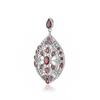 Antique Garnet Pendant: Large Sterling Silver Multi-Stone Design
