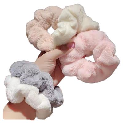Autumn Winter New Ins Plush Hair Scrunchie for Women & Girls Simple & Versatile with Sweet Hair Rope Tie