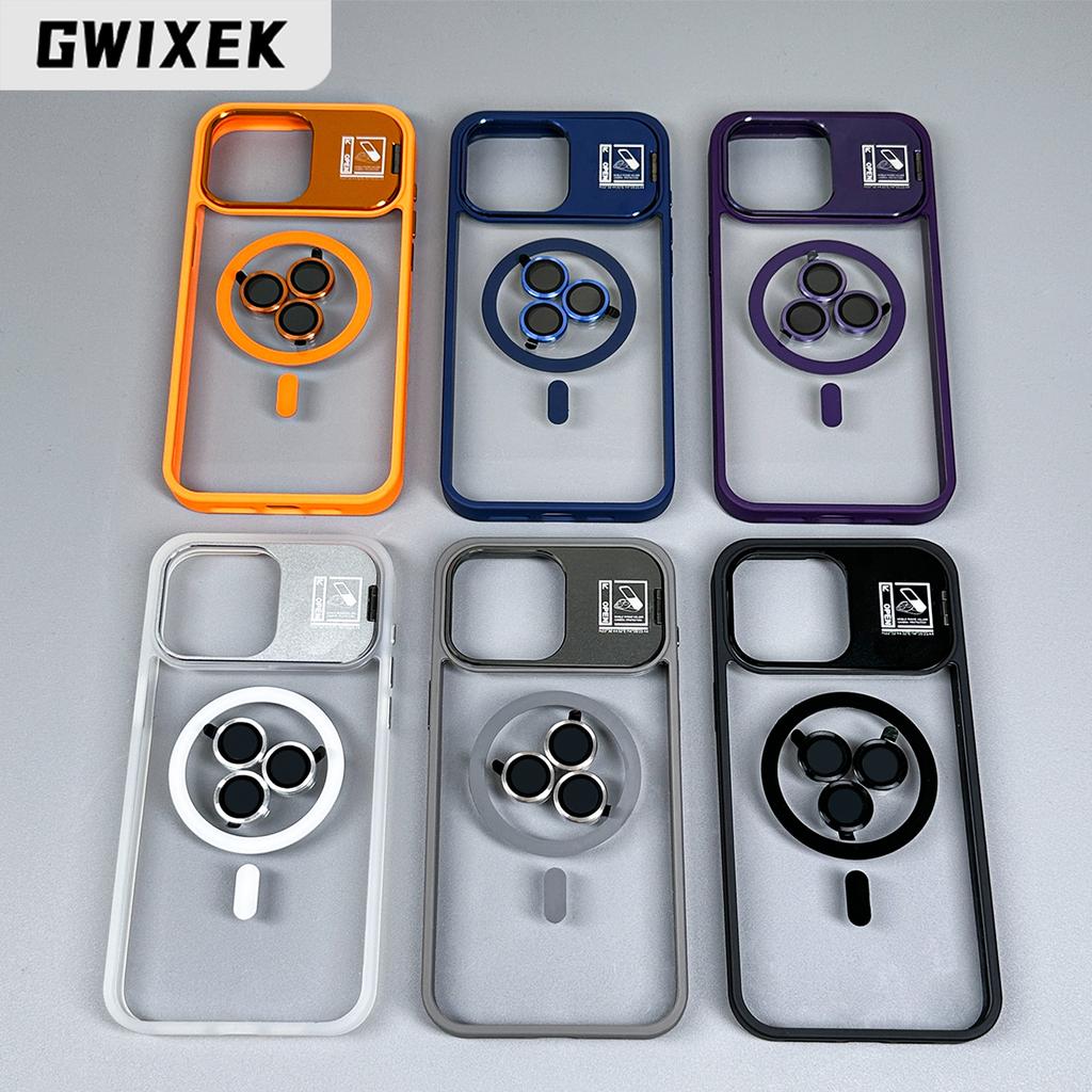 Applicable to Apple 16 lens holder, mobile phone case, transparent magnetic suction iPhone15pm, with its own lens film 14 protective case.