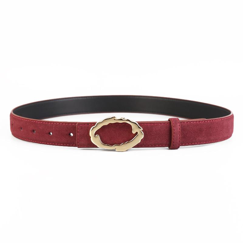 

Classic Leather Belt For Women With Alloy Buckle For Office And Casual Wear AngoraRed