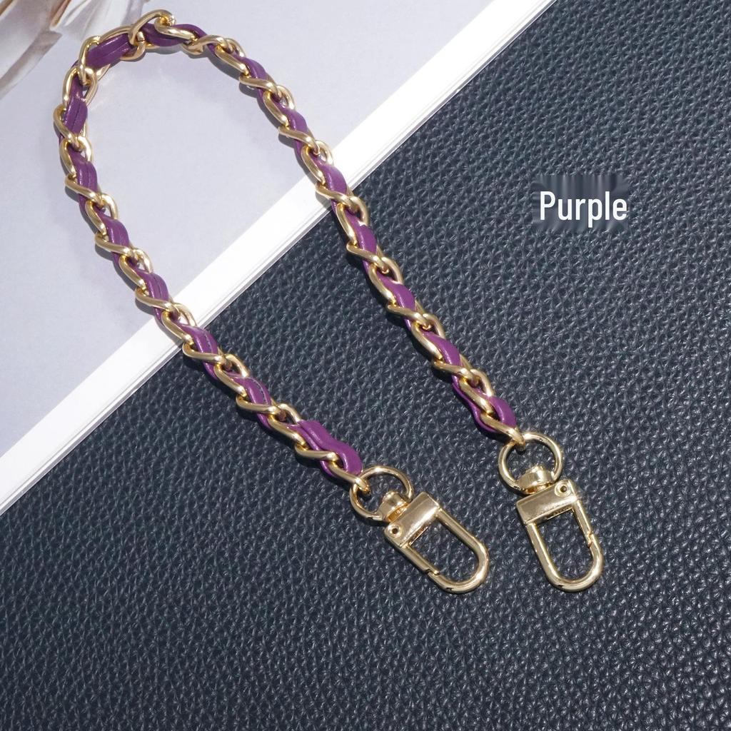Summer Leather Crossbody Chain Strap for Backpacks and Bags - DIY Shoulder Strap & Metal Lanyard