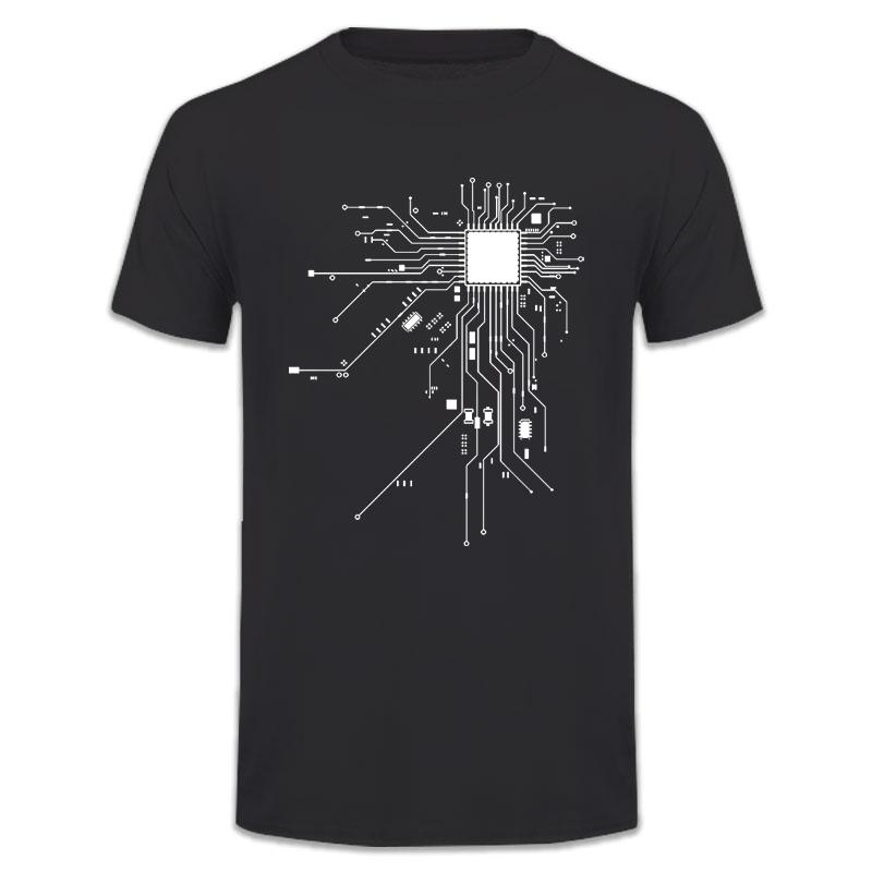 CPU Processor Circuit Diagram T Shirt Men Men's Funny Tops Tees Homme Brand Unisex Clothes
