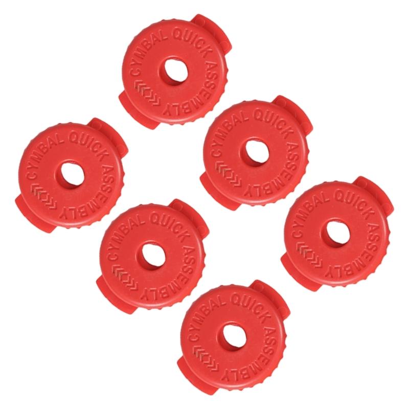 Set of 6 Professional Drum Cymbal Fasteners Silicone Quick Releasing Nuts Stage Performances Drum Parts for Musicians