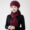 Florosence Cozy Fleece Thick Beret + Scarf Set 2 Types  Color Selection 