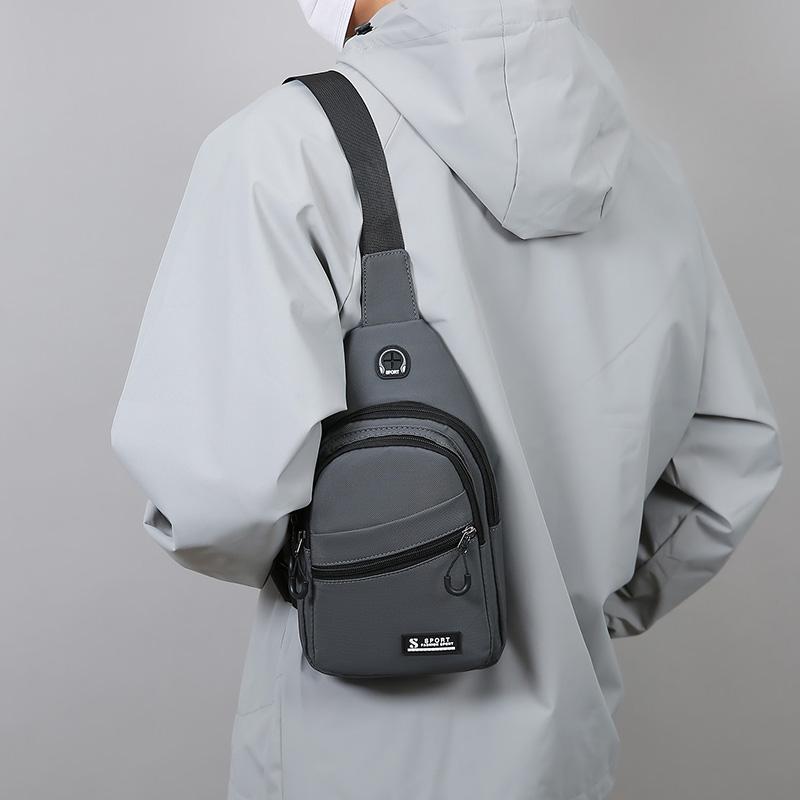Waterproof Nylon Chest  Bag - Men's Crossbody Sling Backpack, Compact Shoulder Messenger Bag, Travel & Outdoor Hiking Pack