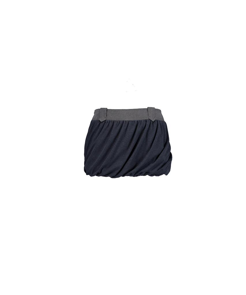 Pilse Curve Drape Mini Skirt, Dark Gray