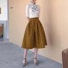 Női kockás gyapjúszoknya őszi és téli félszoknya magas derekú és vékony A-vonalú szoknya kopófog