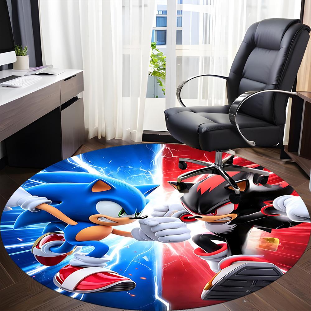 S-Sonic Shadow Office Round Area Rug, Under Office Chairs Bedroom Living Room Home Decor, A1022353
