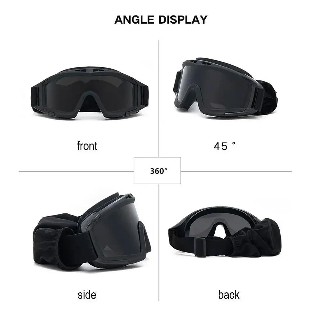 Tactical Safety Goggles 3 Lens Wind Shield Anti-Dust Shooting Motocross Motorcycle Mountaineering Eyeglasses Safe CS Game Eyeglasses