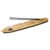 Soulveda Cycle Pure Wooden Agarbatti Stand With Ash Catcher( Natural)  Leaf Shape Incense Holder Handmade Decor